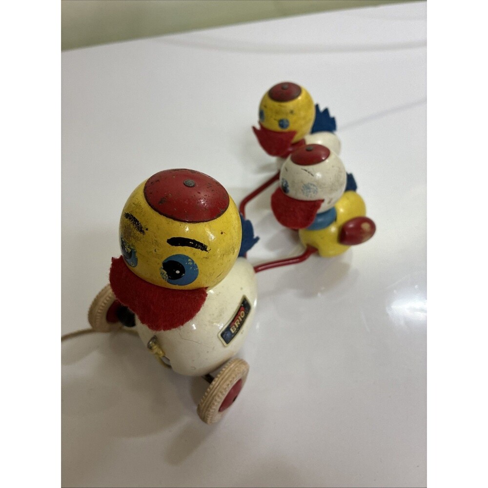 Vintage BRIO Sweden Wooden Duck PullToys No String As Is